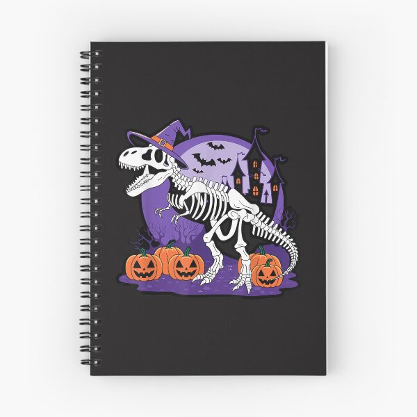 Item preview, Funny Halloween T Rex Skeleton Witch Dinosaur Spooky Pumpkin Design   designed and sold by kiralynstration.