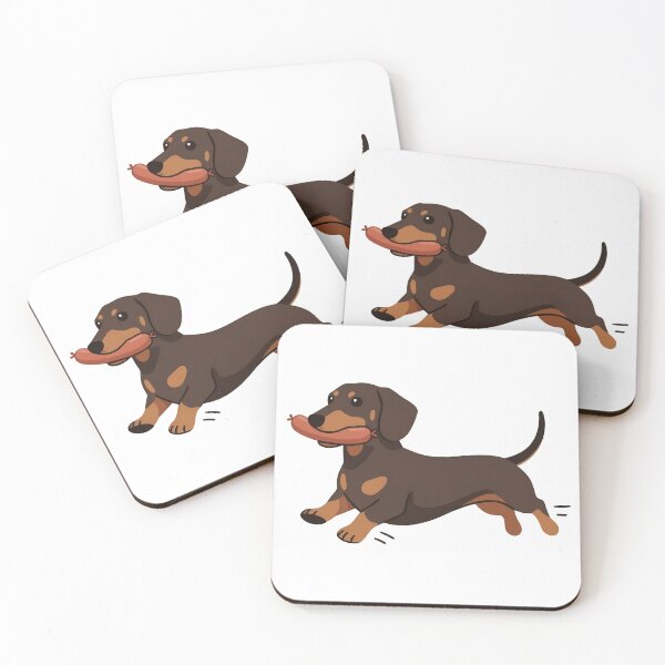 Item preview, Dachshund Running with Sausage Chocolate Wiener Dog designed and sold by wingoo22.