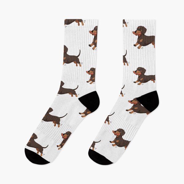 Item preview, Dachshund Running with Sausage Chocolate Wiener Dog designed and sold by wingoo22.