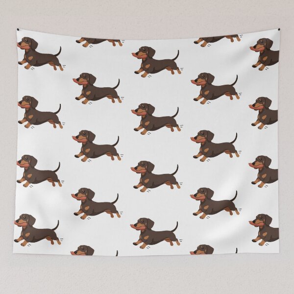 Item preview, Dachshund Running with Sausage Chocolate Wiener Dog designed and sold by wingoo22.