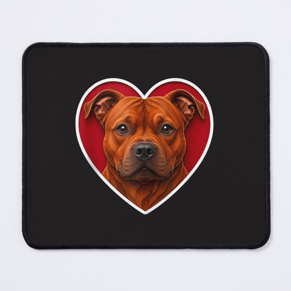 Item preview, Red Staffordshire Bull Terrier Heart Dog Lover Cute Staffy Portrait designed and sold by kiralynstration.