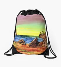 Old Beached Shipwreck Drawstring Bag