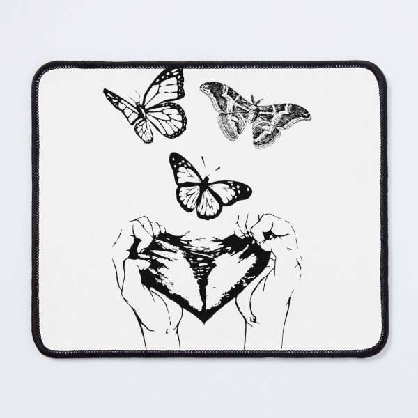 Item preview, Dark Aesthetic Hands Holding Heart with Butterflies and Moth designed and sold by DreamyBrushArt.