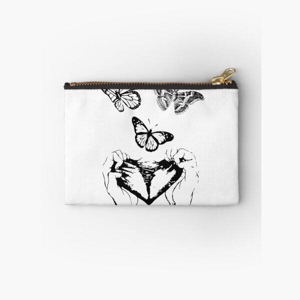 Item preview, Dark Aesthetic Hands Holding Heart with Butterflies and Moth designed and sold by DreamyBrushArt.