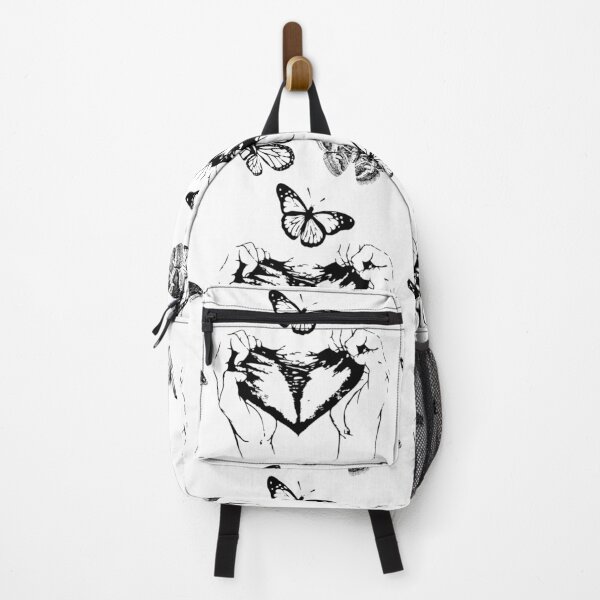 Item preview, Dark Aesthetic Hands Holding Heart with Butterflies and Moth designed and sold by DreamyBrushArt.
