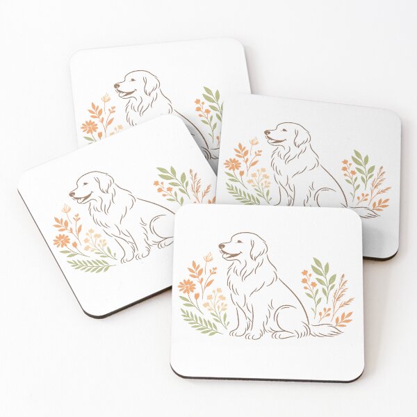Item preview, Golden Retriever Boho Wildflower Line Art – Minimalist Botanical Dog Illustration Print & Shirt designed and sold by Sahil Randhawa.
