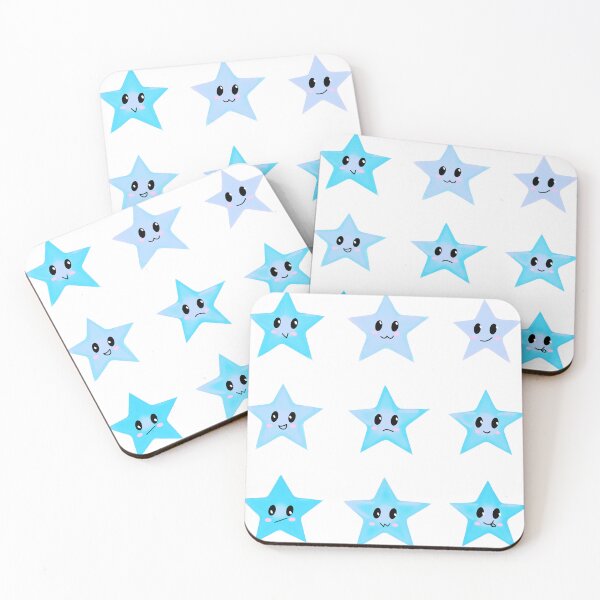 Item preview, Estrellas azul claro con diferentes expresiones ☆ designed and sold by xSt4rdustxart.