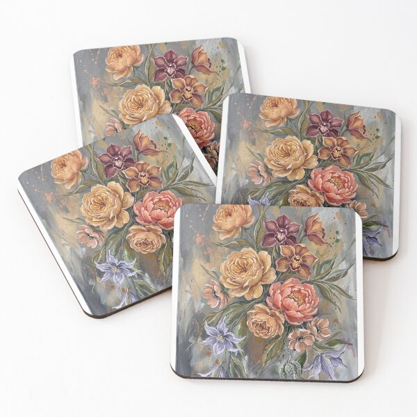 Item preview, Elegant Abstract Floral Painting - Modern Expressive Brushstrokes Wall Art designed and sold by OddlySticky.