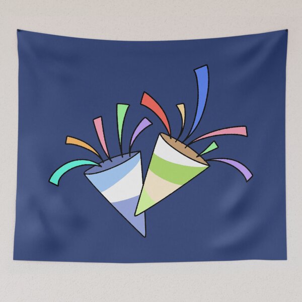 Item preview, Hand Drawn Colorful Party Poppers with Confetti designed and sold by ubborn.