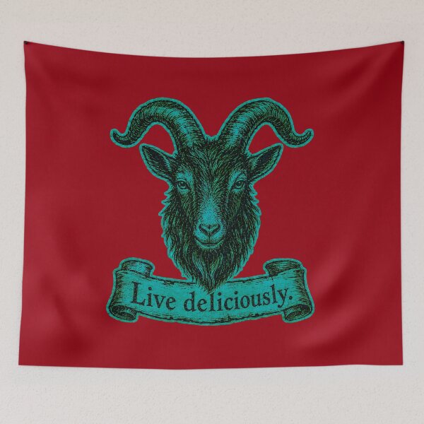 Item preview, Live Deliciously Vintage Engraved Occult Goat Art Print designed and sold by PinUpPizzazz.