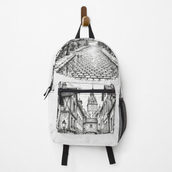 Item preview, Old Town European Street – Vintage Ink Sketch designed and sold by Nakrisa.