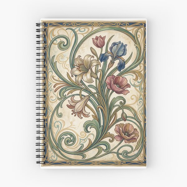 Item preview, Classic Art Nouveau Floral Panel - Sinuous Blooms designed and sold by OddlySticky.