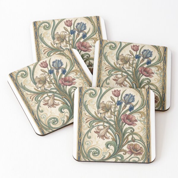 Item preview, Classic Art Nouveau Floral Panel - Sinuous Blooms designed and sold by OddlySticky.