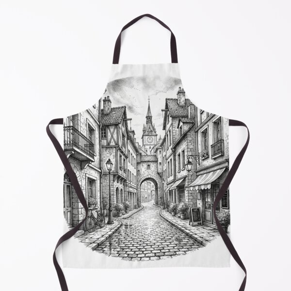 Item preview, Old Town European Street – Vintage Ink Sketch designed and sold by Nakrisa.