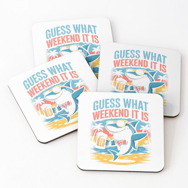 Item preview, Guess What Weekend It Is Funny Shark Beer Beach Palm Summer T-Shirt_92259727 designed and sold by JankoZED.