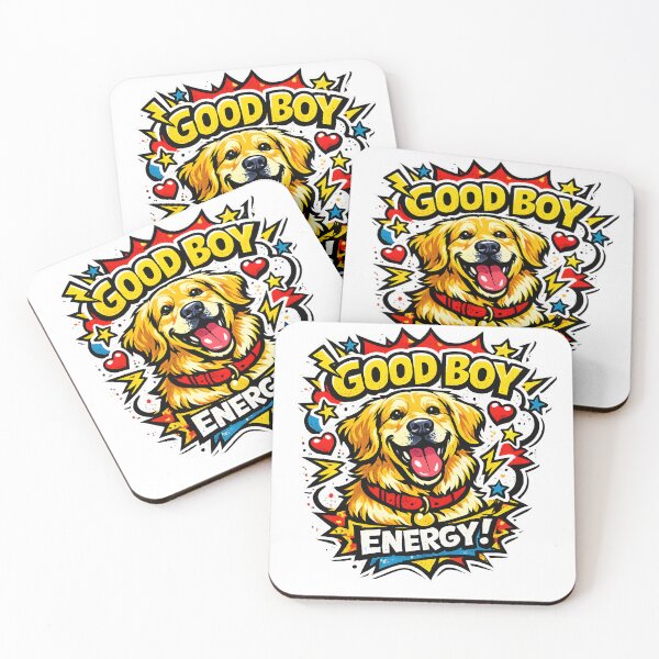 Item preview, Good Boy Energy – Pop Art Golden Retriever Comic Burst Design, Funny Dog Lover Shirt designed and sold by Sahil Randhawa.