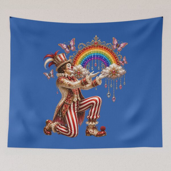 Item preview, Gift of Hope – Rainbow Clown Fantasy | Art Nouveau Circus Illustration designed and sold by sunbowjp stadio.