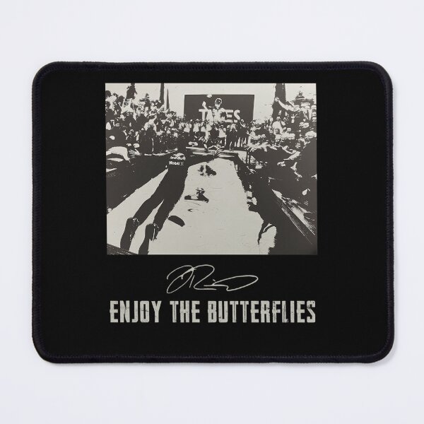 Item preview, Crowd Under His Signature And Text Reading Enjoy The Butterflies designed and sold by ReginoGUnivers.