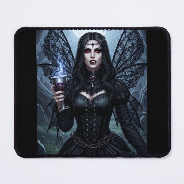 Item preview, Goth Vampire Fairy with Silver Chalice designed and sold by Prestons Corner.