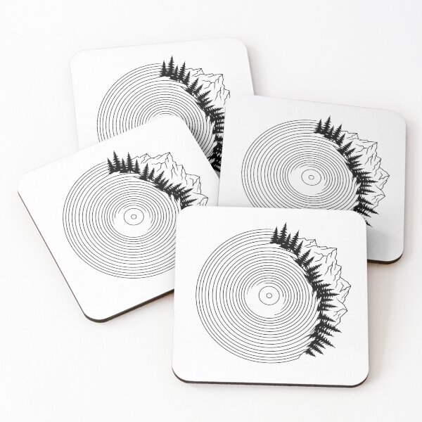 Item preview, Minimalist Vinyl Record Forest Mountains Line Art designed and sold by pattman.