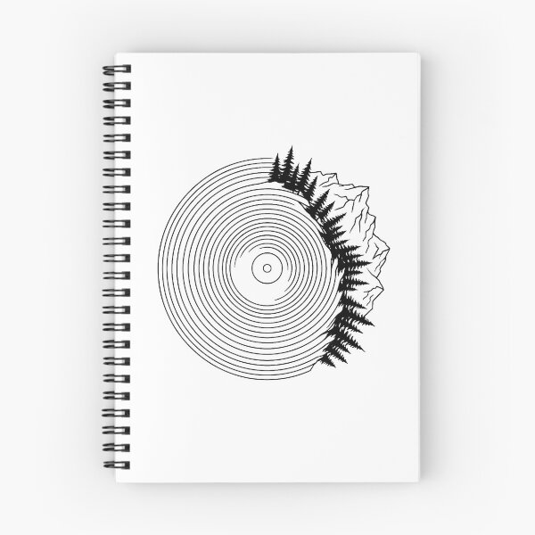 Item preview, Minimalist Vinyl Record Forest Mountains Line Art designed and sold by pattman.