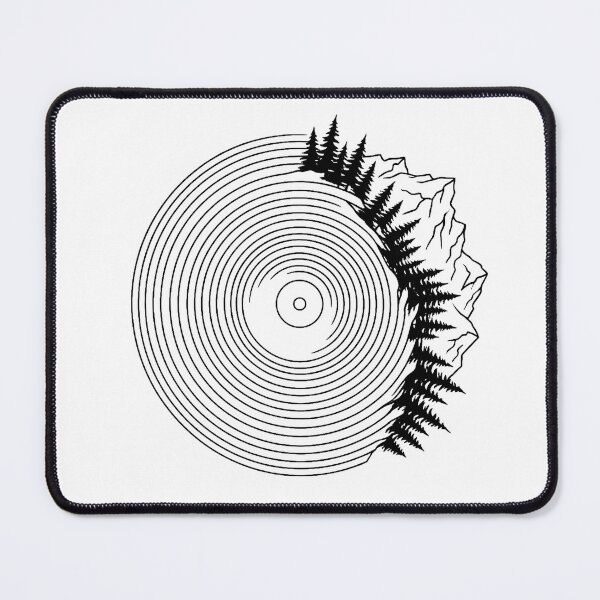 Item preview, Minimalist Vinyl Record Forest Mountains Line Art designed and sold by pattman.