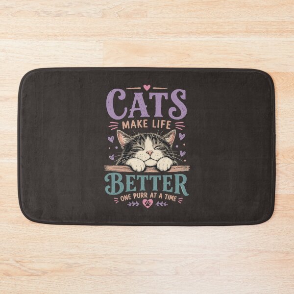 Item preview, Cats Make Life Better | Cute Sleeping Cat | Cat Lover Gift | Muted Vintage Pastel designed and sold by Made by Tamar.