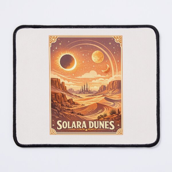 Item preview, Solara Dunes – Vintage Retro Sci-Fi Desert Poster designed and sold by inkoutninja.