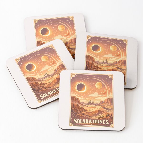 Item preview, Solara Dunes – Vintage Retro Sci-Fi Desert Poster designed and sold by inkoutninja.
