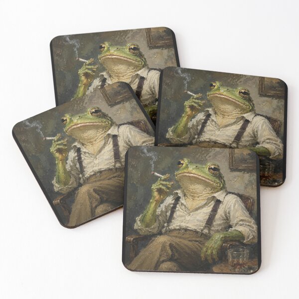 Item preview, Anthropomorphic Frog Smoking and Drinking designed and sold by Safwat-Aziz1.