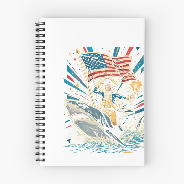 Item preview, Patriotic Founder Riding Shark Flag Sparkler T-Shirt_93471681 designed and sold by ShadowPlace.