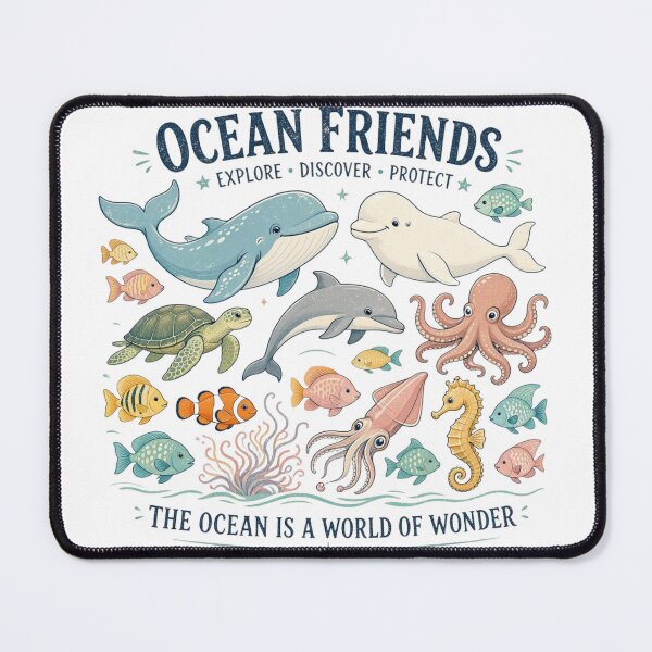 Item preview, Ocean Friends Cute Sea Creatures Educational Vintage designed and sold by CF_VintageDesign.