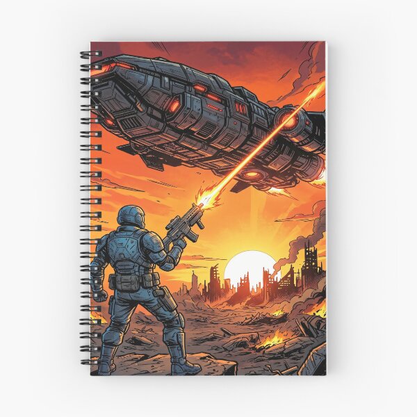 Item preview, Soldier battles spaceship in ruined city designed and sold by Safwat-Aziz.