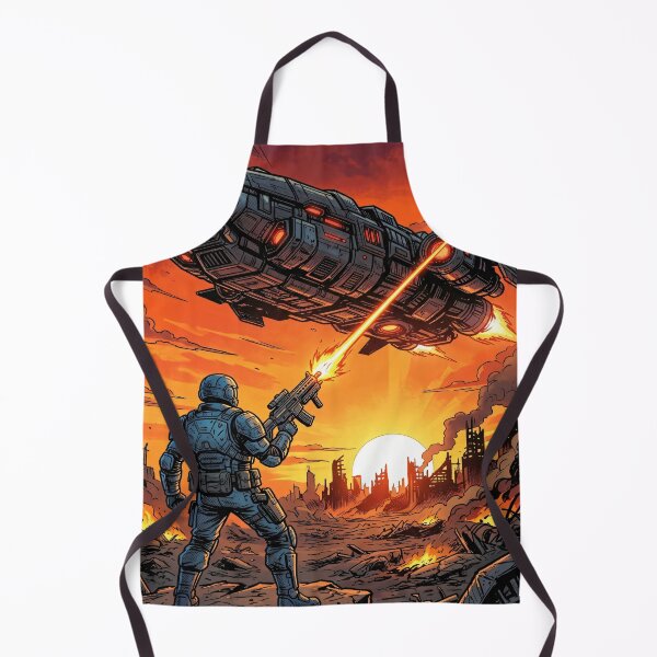 Item preview, Soldier battles spaceship in ruined city designed and sold by Safwat-Aziz1.