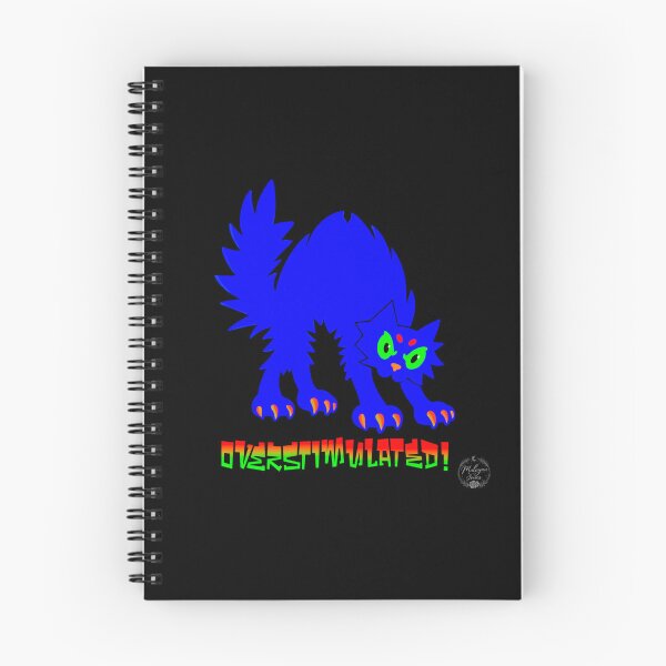 Item preview, Overstimulated! Neon Blue Cat designed and sold by malaynasart.