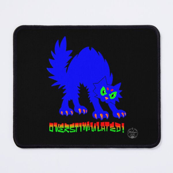 Item preview, Overstimulated! Neon Blue Cat designed and sold by malaynasart.