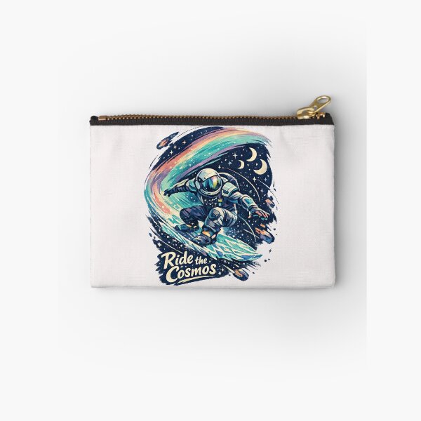 Item preview, Ride the Cosmos – Retro Astronaut Space Surfing Art designed and sold by inkoutninja.