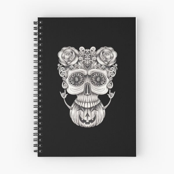 Item preview, Sugar skull with pumpkin surreal art designed and sold by Jiwsurreal.