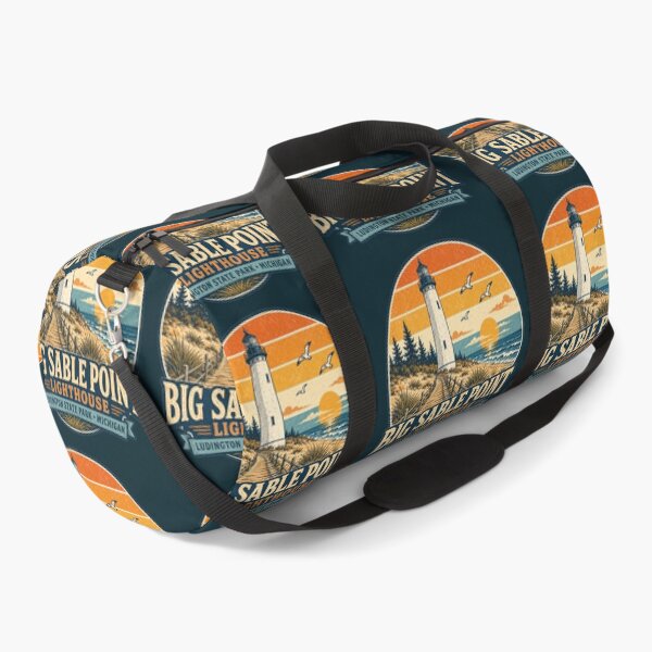 Item preview, Big Sable Point Lighthouse Michigan Retro Travel Shirt | Vintage Lake Michigan Coastal Adventure Design designed and sold by Globalcitytees.