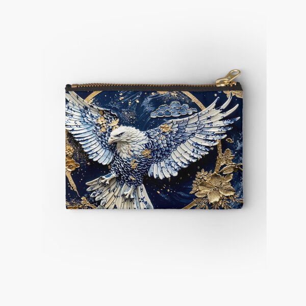 Item preview, Eagle with Blue and Gold Floral Accents designed and sold by Safwat-Aziz.