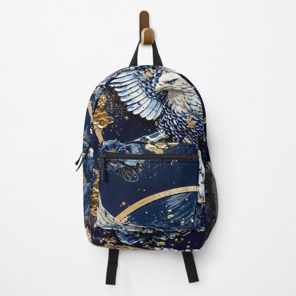 Item preview, Eagle with Blue and Gold Floral Accents designed and sold by Safwat-Aziz1.