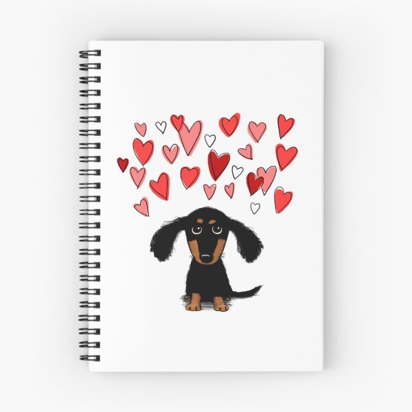 Item preview, cute dachshund puppy dog with valentine hearts designed and sold by isidorebeige.