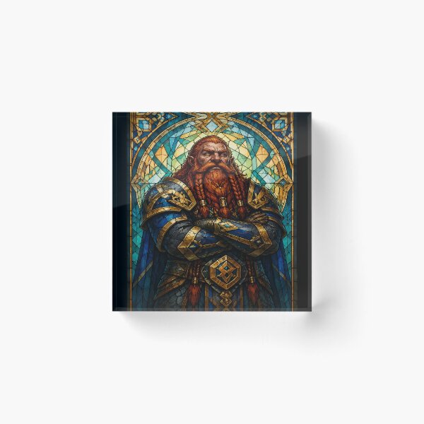 Item preview, Dwarf Warrior Stained Glass designed and sold by Safwat-Aziz.