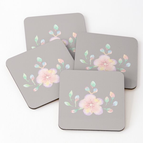 Item preview, Korean Traditional Pastel Plum Blossom Watercolor Pattern designed and sold by Yiruda-Art.
