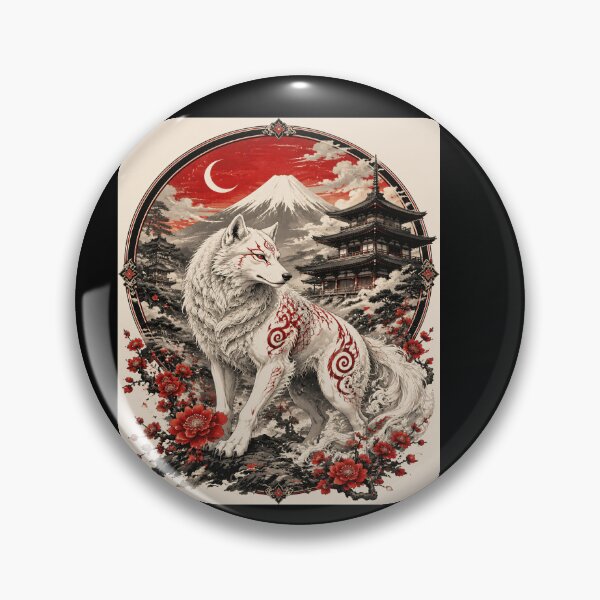 Item preview, Amaterasu Wolf in Japanese Landscape designed and sold by Safwat-Aziz.