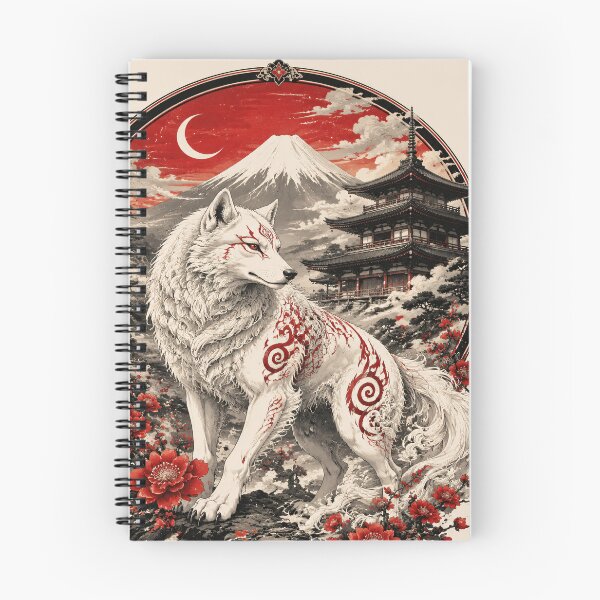 Item preview, Amaterasu Wolf in Japanese Landscape designed and sold by Safwat-Aziz.