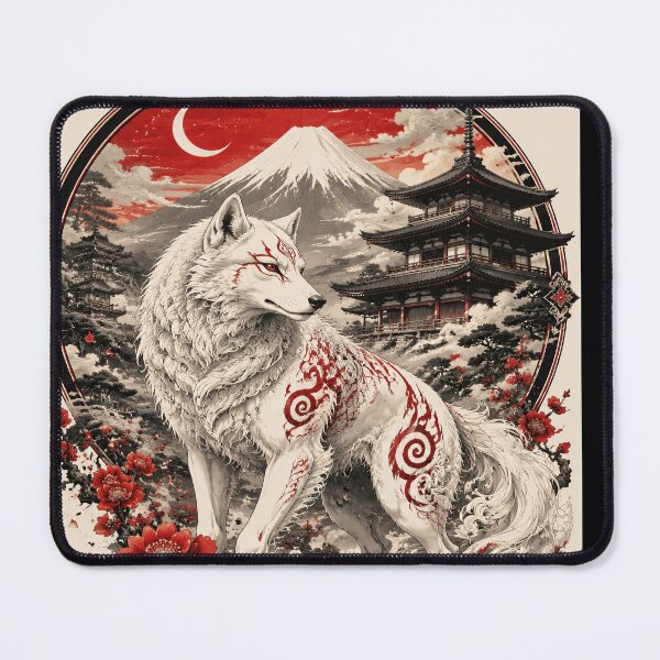 Item preview, Amaterasu Wolf in Japanese Landscape designed and sold by Safwat-Aziz1.