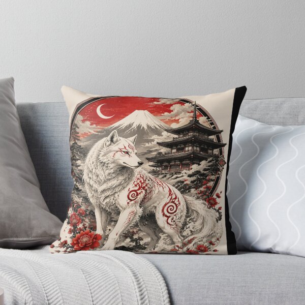 Item preview, Amaterasu Wolf in Japanese Landscape designed and sold by Safwat-Aziz.