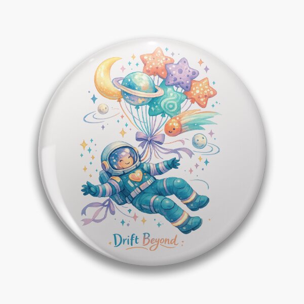 Item preview, Drift Beyond – Cute Astronaut Floating in Space designed and sold by inkoutninja.