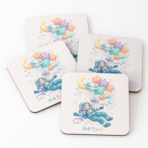 Item preview, Drift Beyond – Cute Astronaut Floating in Space designed and sold by inkoutninja.
